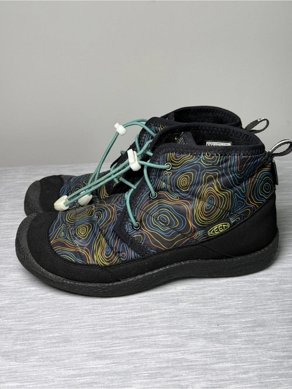 Keen Howser III Kids Chukka Boots Topographic Print Waterproof Youth Sz 5